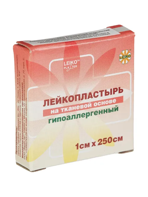 Лейкопластырь 1х250см тканевый в картоне LEIKO, 48 шт/уп