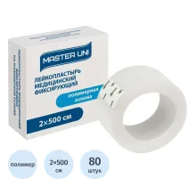 Лейкопластырь 2х500см полимерный в картоне, Master Uni, 80 шт/уп