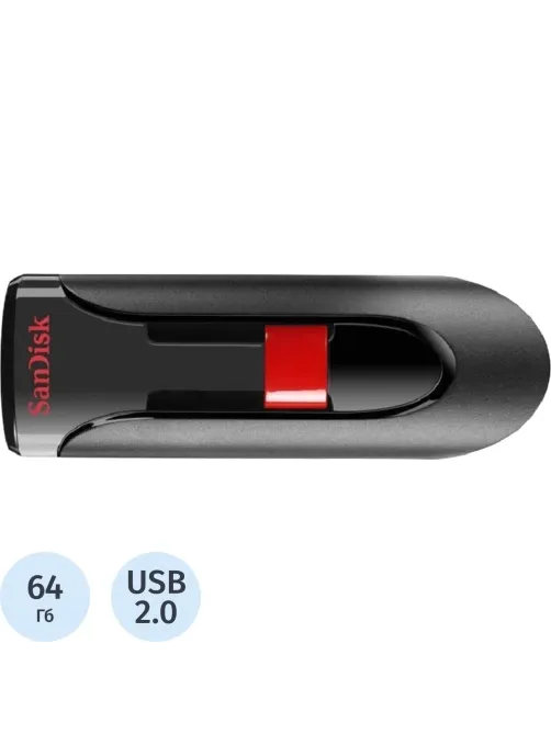 Флеш-память 64GB SanDisk CZ60 Cruzer Glide, USB 2.0