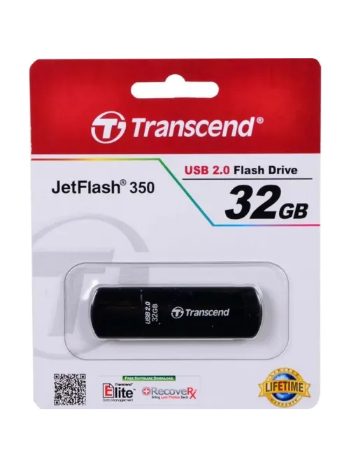 Флеш-память Transcend JetFlash 350, 32Gb, USB 2.0, чер, TS32GJF350
