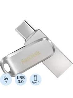 Флеш-память SanDisk Ultra Dual Drive Luxe64GB/USB-C/серебр(SDDDC4-064G-G46)