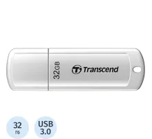 Флеш-память Transcend JetFlash 730, 32Gb, USB 3.1 G1, бел, TS32GJF730