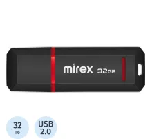 Флеш-память Mirex USB KNIGHT BLACK 32Gb (13600-FMUKNT32 )