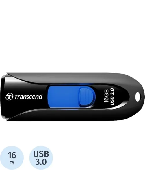 Флеш-память Transcend JetFlash 790, 16Gb, USB 3.1 G1, ч/син, TS16GJF790K