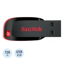 Флеш-память SanDisk Cruzer Blade, 128Gb, USB 2.0, ч/крас, SDCZ50-128G-B35