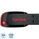 Флеш-память SanDisk Cruzer Blade, 128Gb, USB 2.0, ч/крас, SDCZ50-128G-B35