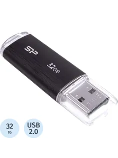Флеш-память Silicon Power Ultima U02, 32Gb, USB 2.0, чер, SP032GBUF2U02V1K