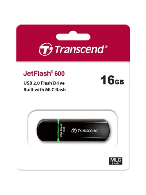 Флеш-память Transcend JetFlash 600, 16Gb, USB 2.0, чер, TS16GJF600