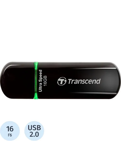 Флеш-память Transcend JetFlash 600, 16Gb, USB 2.0, чер, TS16GJF600