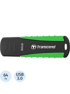 Флеш-память Transcend JetFlash 810, 64Gb, USB 3.1 G1, ч/зел, TS64GJF810