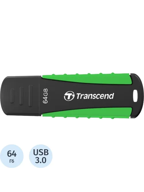 Флеш-память Transcend JetFlash 810, 64Gb, USB 3.1 G1, ч/зел, TS64GJF810