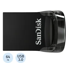 Флеш-память SanDisk Ultra Fit, 64Gb, USB 3.1 G1, чер, SDCZ430-064G-G46