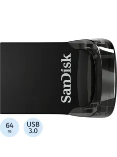 Флеш-память SanDisk Ultra Fit, 64Gb, USB 3.1 G1, чер, SDCZ430-064G-G46