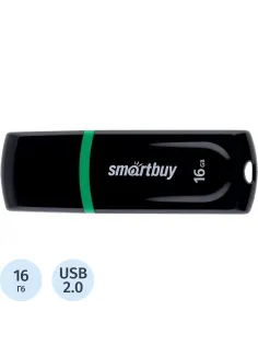 Флеш-память Smartbuy UFD 2.0 16GB Paean Black (SB16GBPN-K)