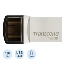 Флеш-память Transcend JetFlash 890, 128Gb, USB 3.1 G1, Type-C, TS128GJF890S