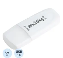 Флеш-память Smartbuy UFD 3.0/3.1 64GB Scout White (SB064GB3SCW)