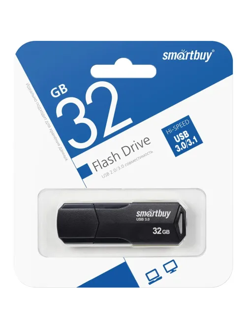 Флеш-память Smartbuy UFD 3.0/3.1 32GB CLUE Black (SB32GBCLU-K3)