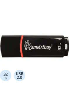 Флеш-память Smartbuy Crown, 32Gb, USB 2.0, чер, SB32GBCRW-K