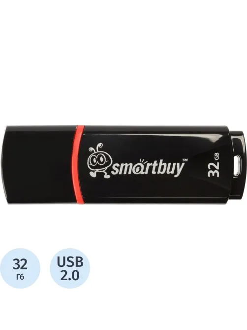 Флеш-память Smartbuy Crown, 32Gb, USB 2.0, чер, SB32GBCRW-K
