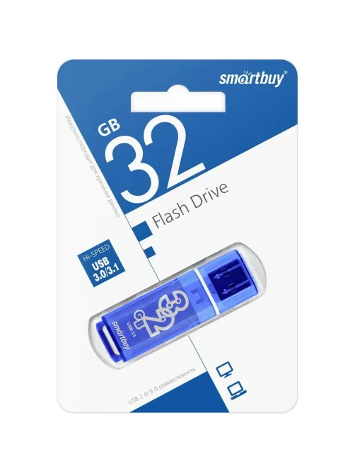 Флеш-память SmartBuy UFD 3.0/3.1 032GB Glossy series Dark Blue(SB32GBGS-DB)