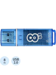 Флеш-память Smartbuy Glossy, 8Gb, USB 2.0, гол, SB8GBGS-B
