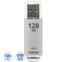 Флеш-память Smartbuy UFD 3.0/3.1 128GB V-Cut Silver (SB128GBVC-S3)