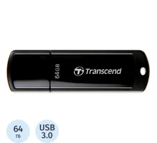 Флеш-память Transcend JetFlash 700, 64Gb, USB 3.1 G1, чер, TS64GJF700