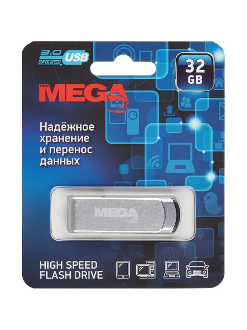 Флеш-память Promega Jet 32GB USB3.0 серебро, металл, под лого NTU388U3032GB