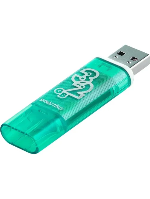 Флеш-память Smartbuy Glossy, 32Gb, USB 2.0, зел, SB32GBGS-G