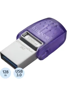 Флеш-память Kingston microDuo 3C G3, 128 Гб, USB 3.2 & USB Type-C и Type-A