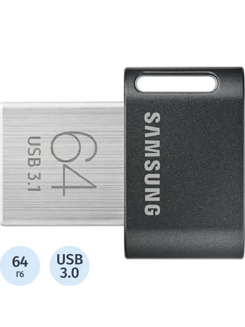 Флеш-память Samsung FIT Plus, 64Gb, USB 3.1 G1, чер, MUF-64AB/APC