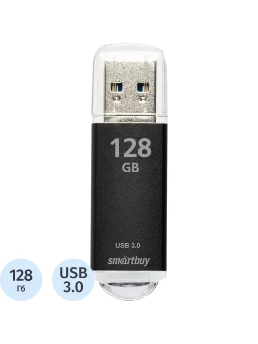 Флеш-память Smartbuy UFD 3.0/3.1 128GB V-Cut Black (SB128GBVC-K3)