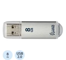 Флеш-память Smartbuy V-Cut, 8Gb, USB 2.0, сереб, SB8GBVC-S