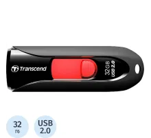 Флеш-память Transcend JetFlash 590, 32Gb, USB 2.0, ч/крас, TS32GJF590K