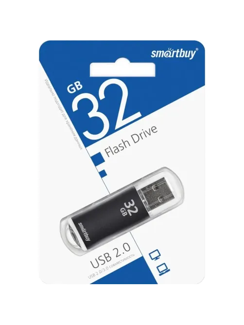 Флеш-память Smartbuy V-Cut, 32Gb, USB 2.0, чер, SB32GBVC-K
