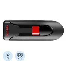 Флеш-память 32GB SanDisk CZ60 Cruzer Glide, USB 2.0 Black (SDCZ60-032G-B35)