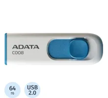 Флеш-память ADATA C008, 64GB, AC008-64G-RWE