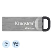 Флеш-память Kingston DataTraveler Kyson, USB 3.2 G1, сереб, DTKN/64GB