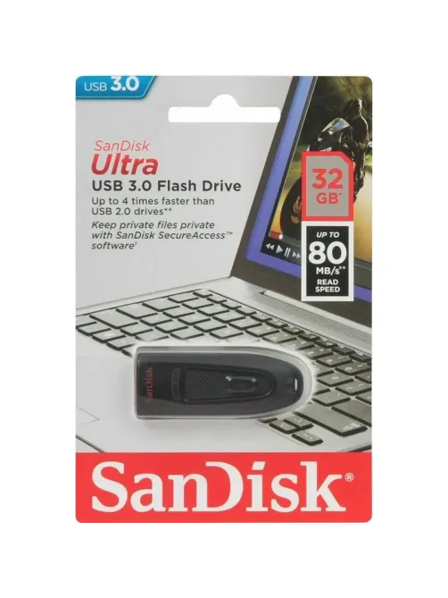 Флеш-память SanDisk Ultra, 32Gb, USB 3.0, чер, SDCZ48-032G-U46
