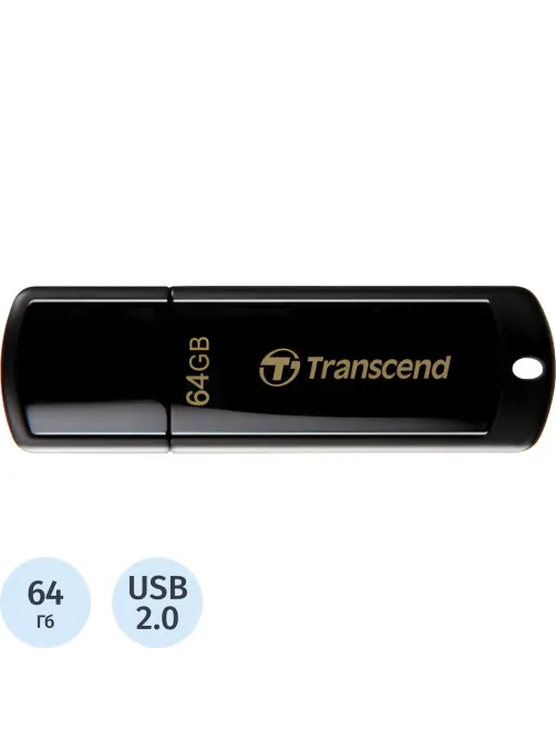 Флеш-память Transcend JetFlash 350, 64Gb, USB 2.0, чер, TS64GJF350