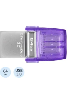 Флеш-память Kingston microDuo 3C, 64Gb, USB 3.1 G1, Type-C, DTDUO3CG3/64GB