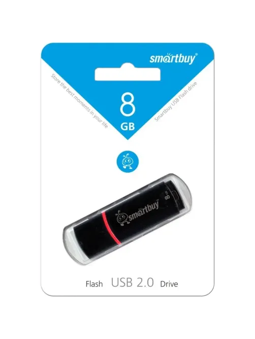 Флеш-память Smartbuy Crown, 8Gb, USB 2.0, чер, SB8GBCRW-K