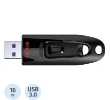 Флеш-память SanDisk Ultra, 16Gb, USB 3.0, чер, SDCZ48-016G-U46