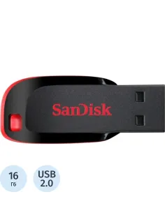 Флеш-память SanDisk Cruzer Blade, 16Gb, USB 2.0, ч/крас, SDCZ50-016G-B35