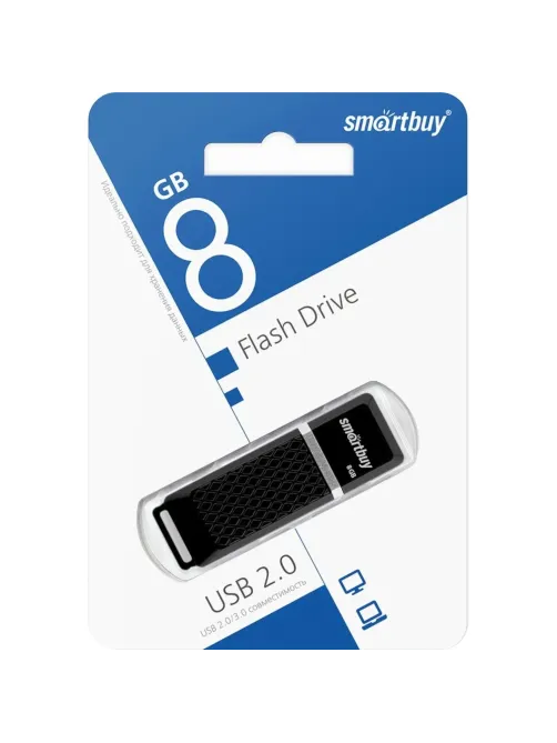 Флеш-память Smartbuy UFD 8GB Quartz series Black (SB8GBQZ-K)