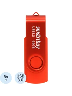 Флеш-память Smartbuy UFD 3.0/3.1 64GB Twist Red (SB064GB3TWR)