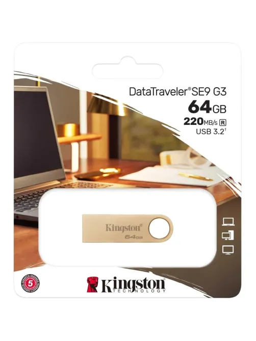 Флеш-память Kingston DTSE9G3/64GB 220MB/s Metal USB 3.2 Gen1 DataTraveler