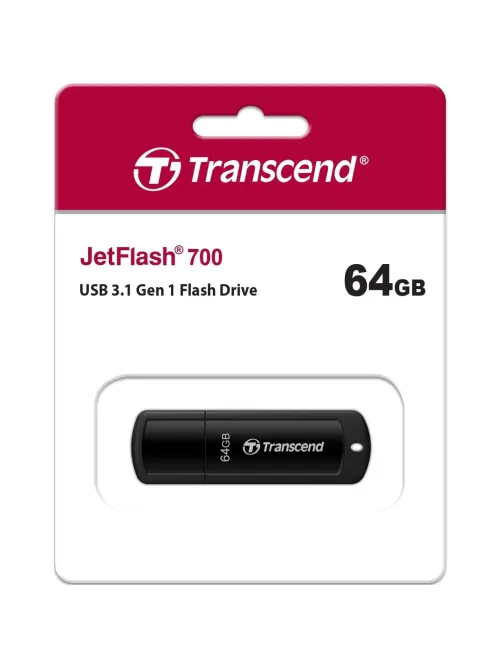 Флеш-память Transcend JetFlash 700, 64Gb, USB 3.1 G1, чер, TS64GJF700