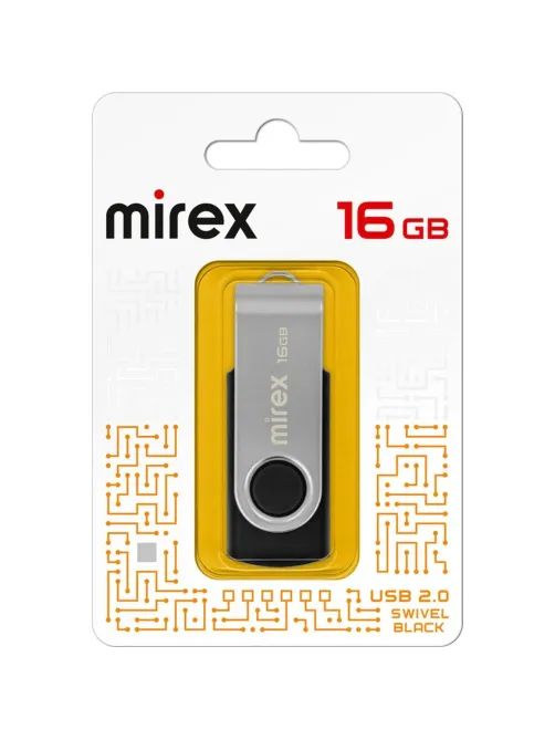 Флеш-память Mirex USB SWIVEL BLACK 16Gb (13600-FMURUS16 )