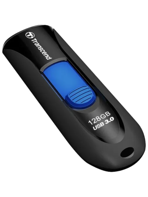 Флеш-память Transcend JetFlash 790, 128Gb, USB 3.1 G1, ч/син, TS128GJF790K